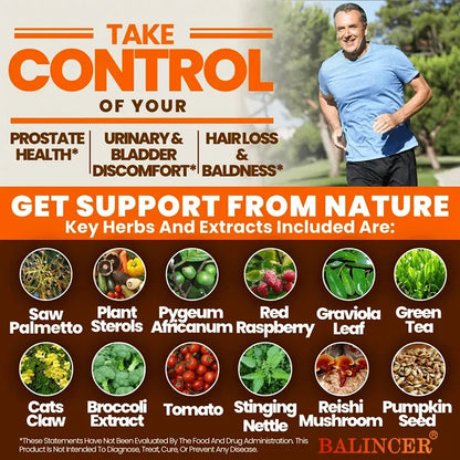 Beta-Sitosterol Saw Palmetto Capsules for Men's Prostate Health Vitamins Supports Hair Growth Men's Health Urinary Tract Health