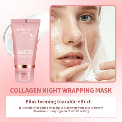 Korean Collagen Wrapping Facial Mask Night Repair Moisturizing Brightening Rejuvenation Mask Improve Skin Elasticity Glowy Skin