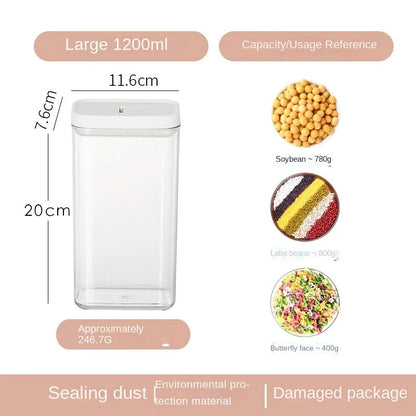 Sealed Jars Have Scale Lines Grain Storage Box With Sealing Ring Kitchen Fresh Keep Jar Refrigerator Organizer Freezer Container