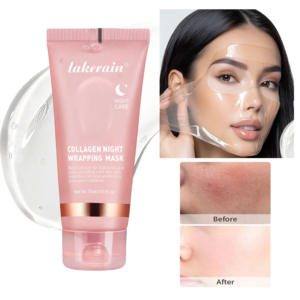 Korean Collagen Wrapping Facial Mask Night Repair Moisturizing Brightening Rejuvenation Mask Improve Skin Elasticity Glowy Skin
