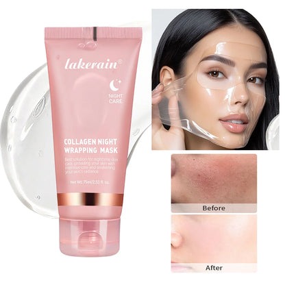 Korean Collagen Wrapping Facial Mask Night Repair Moisturizing Brightening Rejuvenation Mask Improve Skin Elasticity Glowy Skin
