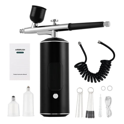 Portable Airbrush Mini Air Compressor Kit Paint Spray Gun For Nail Art Tattoo Craft Cake Pastry Painting Face Hydrating Sprayer