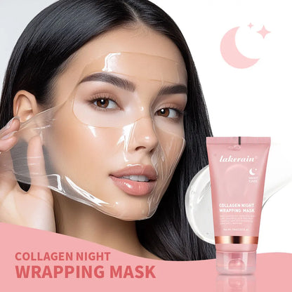 Korean Collagen Wrapping Facial Mask Night Repair Moisturizing Brightening Rejuvenation Mask Improve Skin Elasticity Glowy Skin