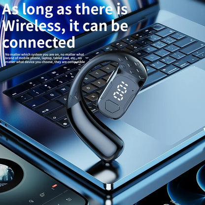 Wireless Headset 180° Rotation Adjustable Left Right Open Bluetooth 5.4 Ear Universal Earphone Mic Sport Business Music Ear-Hook