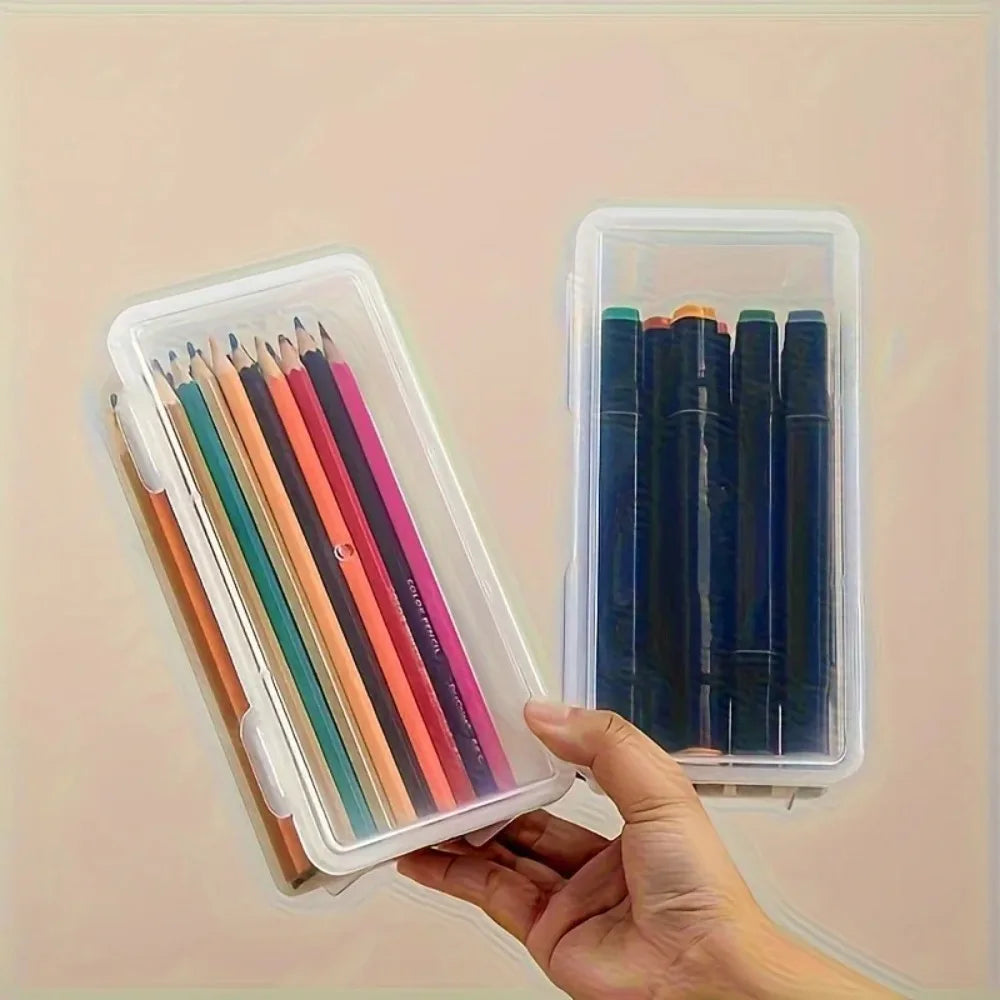 1/4pcs Large Clear Plastic Storage Boxes with Hinged Lids Ideal for Jewellery Ornaments Home Supplies and Office Organization