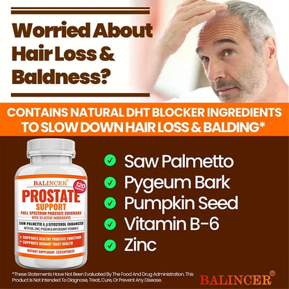 Beta-Sitosterol Saw Palmetto Capsules for Men's Prostate Health Vitamins Supports Hair Growth Men's Health Urinary Tract Health