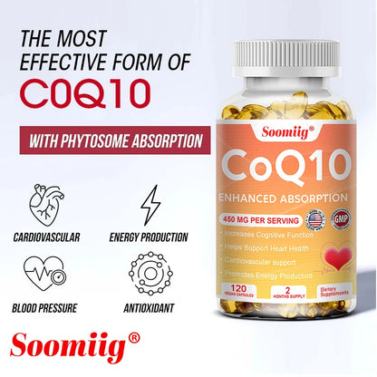 Coenzyme Q10,To Promote Cardiovascular Health and Heart Health,Provide Energy To Support Joint Health,Gluten-Free