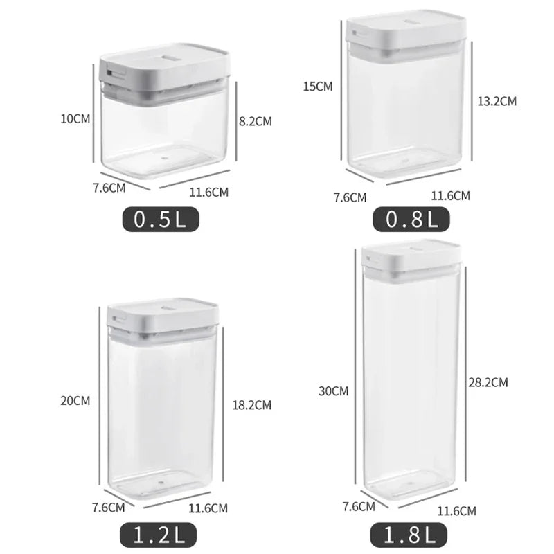 Sealed Jars Have Scale Lines Grain Storage Box With Sealing Ring Kitchen Fresh Keep Jar Refrigerator Organizer Freezer Container