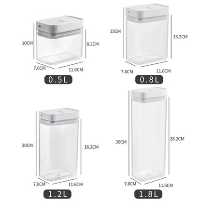 Sealed Jars Have Scale Lines Grain Storage Box With Sealing Ring Kitchen Fresh Keep Jar Refrigerator Organizer Freezer Container