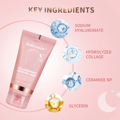Korean Collagen Wrapping Facial Mask Night Repair Moisturizing Brightening Rejuvenation Mask Improve Skin Elasticity Glowy Skin