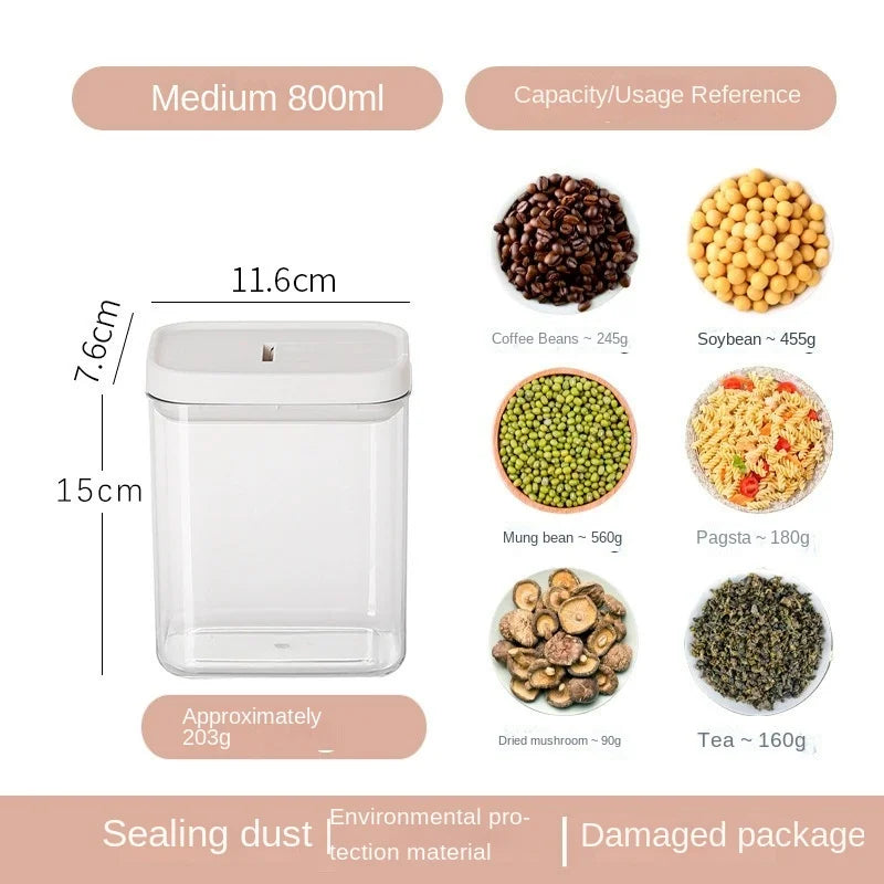Sealed Jars Have Scale Lines Grain Storage Box With Sealing Ring Kitchen Fresh Keep Jar Refrigerator Organizer Freezer Container