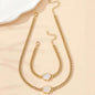 Five-petal Flower Bracelet Necklace Set for Women Lucky Five-leaf Clover Earring Necklace Girl Party Accessories Gifts