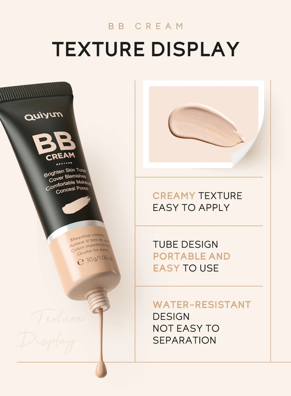 High Coverage Foundation BB Cream Concealer Brighten Facial Contour Primer Base Waterproof Long-Lasting Makeup Cosmetic